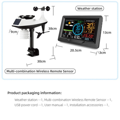 FJ3390A Multifunctional Weather Station - Temperature, Humidity, Wind Speed & Rainfall Detection with Weather Forecast Clock
