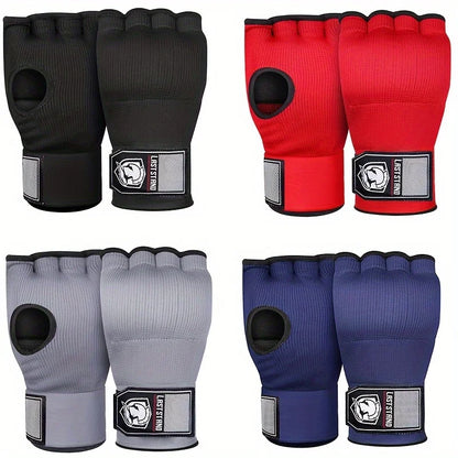 MMA Half-Finger Gel Boxing Gloves - Muay Thai Sanda Training Inner Gloves with Wrist Strap