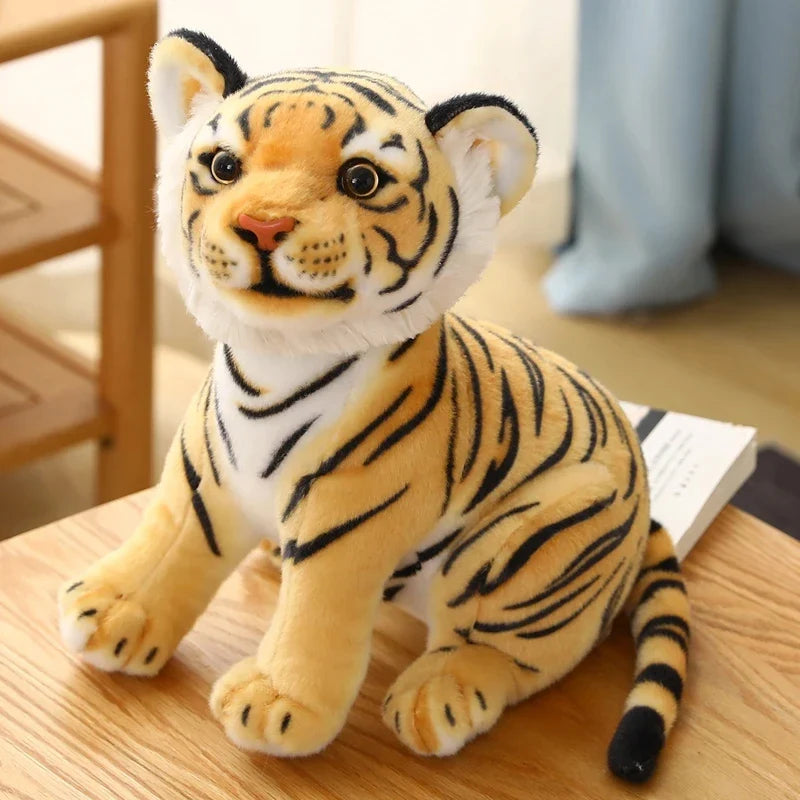 Simulation Tiger & Lion Plush Toy – Kawaii Stuffed Animal Doll, Pillow & Home Decor Gift for Kids