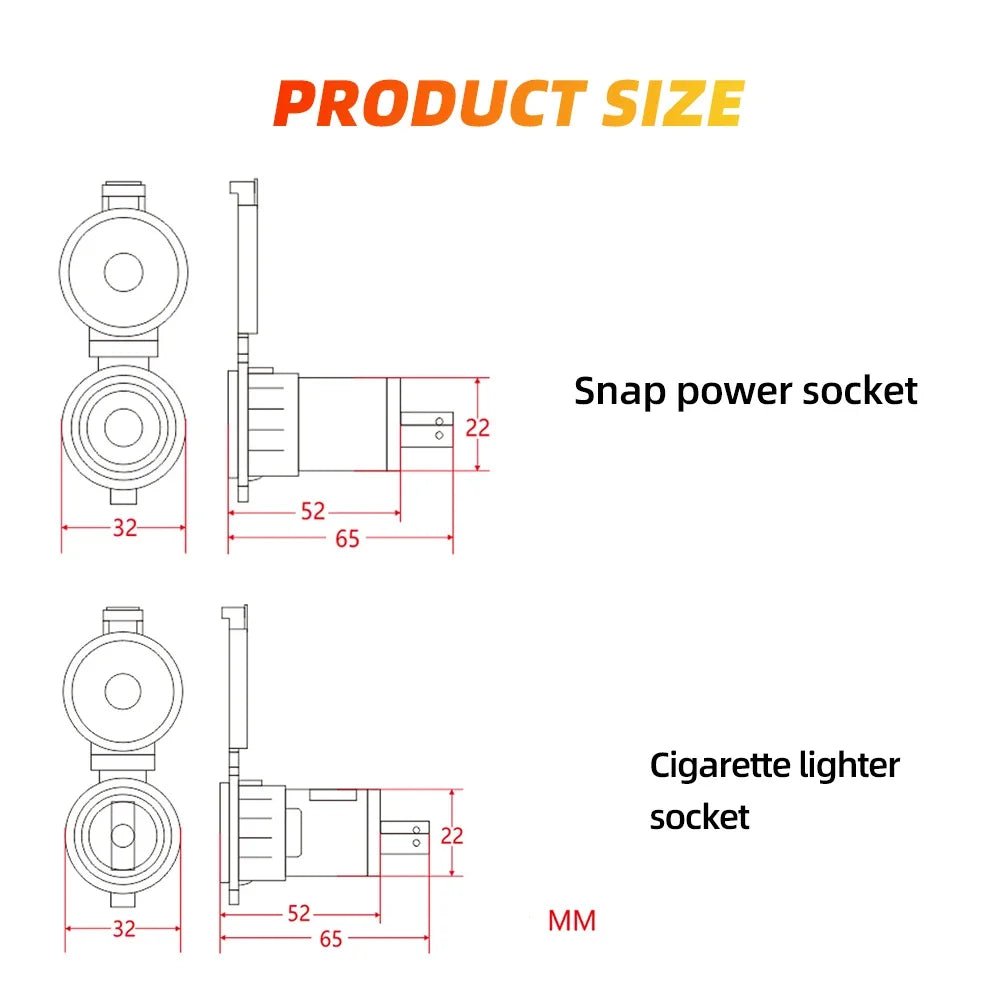 Universal Car Cigarette Lighter Socket Adapter 12V–24V – Portable Power Outlet Converter 120W–250W for Car, Truck, Motorcycle & Boat Accessories
