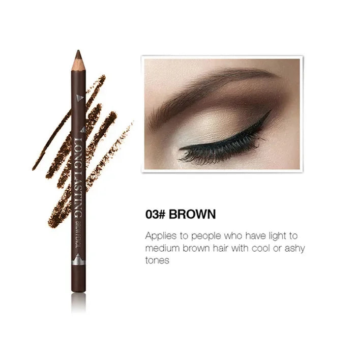 12-Pcs Waterproof Eyebrow Pencil Set – Precise Long-Lasting Brow Definer in Black, Blonde & Brown Makeup