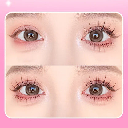 Large Capacity Girls’ Glue-Free False Eyelashes – Natural Wispy Reusable Bottom & Top Lashes, Easy Apply
