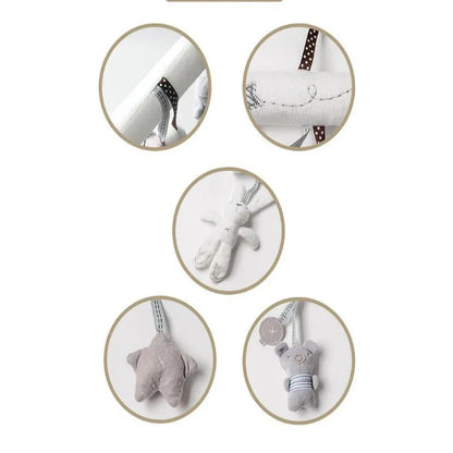 2025 Hanging Plush Toy – Rabbit Baby Hand Bell Safety Seat Toy, Multifunctional Stroller Mobile Gift
