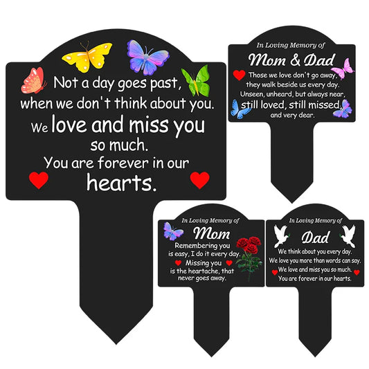 Waterproof Grave Stake – Cemetery Memorial Decoration for Mom, Dad & Loved Ones (Grandpa, Grandma, Brother, Sister, Son, Daughter)