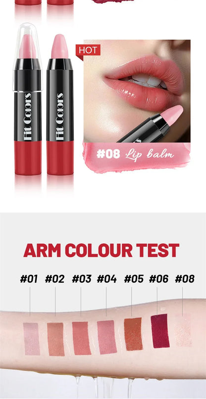 8-Color Velvet Matte Lipstick Pencil – Waterproof, Long-Lasting Sexy Red Lip Tint Non-Stick Makeup Pen