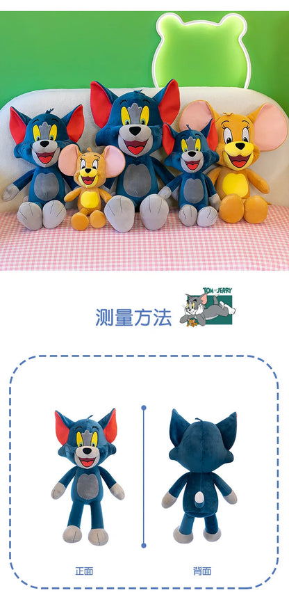 35/45/65cm Cute Cat & Mouse Plush Doll — Large Tom & Jerry Cartoon Stuffed Toy, Children's Soothing Companion Gift