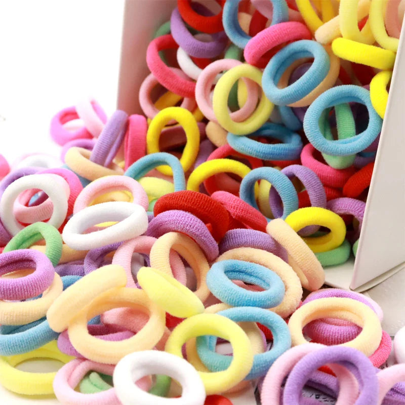 100/200PCS Colorful Nylon Elastic Hair Bands – Small Ponytail Holders for Women & Girls Hair Accessories