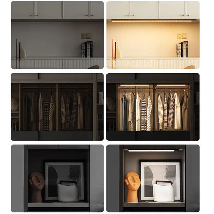 Versatile Lighting Solution: Bedroom Night Light Motion Sensor Lights - Wireless USB Under Cabinet Light for Kitchen, Bedroom, Wardrobe - Indoor Lighting Made Easy