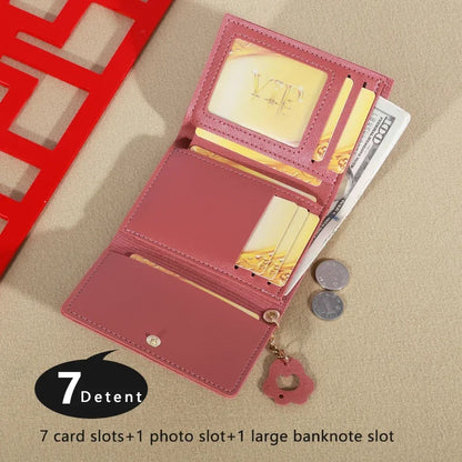 2023 New Cat-Themed Mini Wallet for Women - Cute and Fashionable Short Fold Design with Personalized Student Style