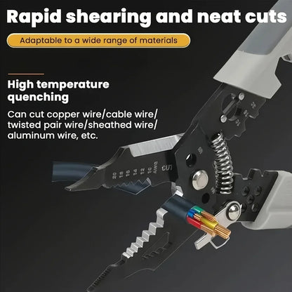 28 In 1 Professional Wire Stripper Tool - 8-Inch Wire Cutter, Crimper, Cable Stripper & Electrical Wiring Tool
