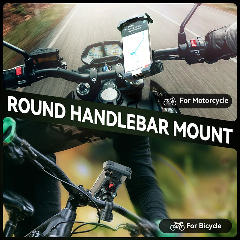 Joyroom Shockproof Bike & Motorcycle Phone Holder – Quick Install Mount with Vibration Dampener for 4.7-7" Phones