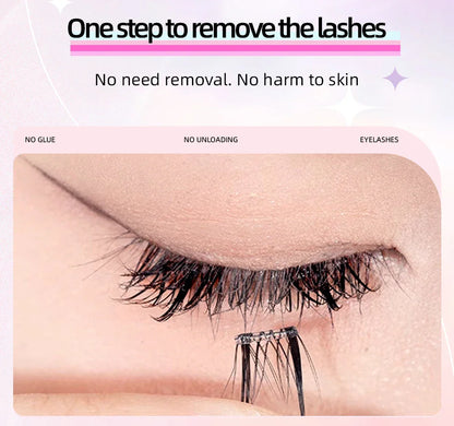 Yelix Self-Adhesive False Eyelashes — Reusable DIY Cluster Lashes, Glue-Free, Natural Soft