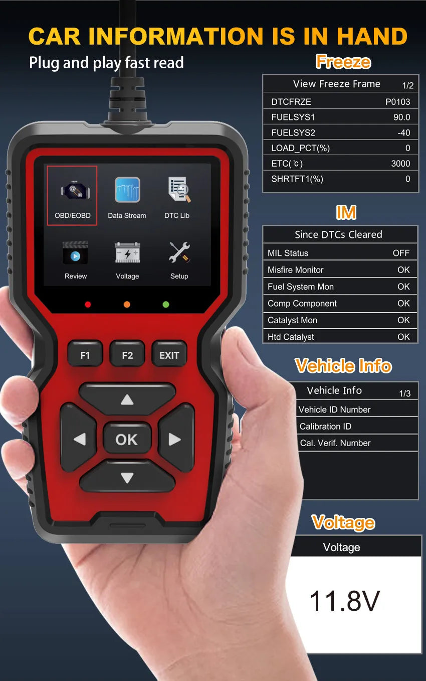 V519 Professional OBD2 Scanner – EML327 Car Diagnostic Tool & Code Reader for Troubleshooting