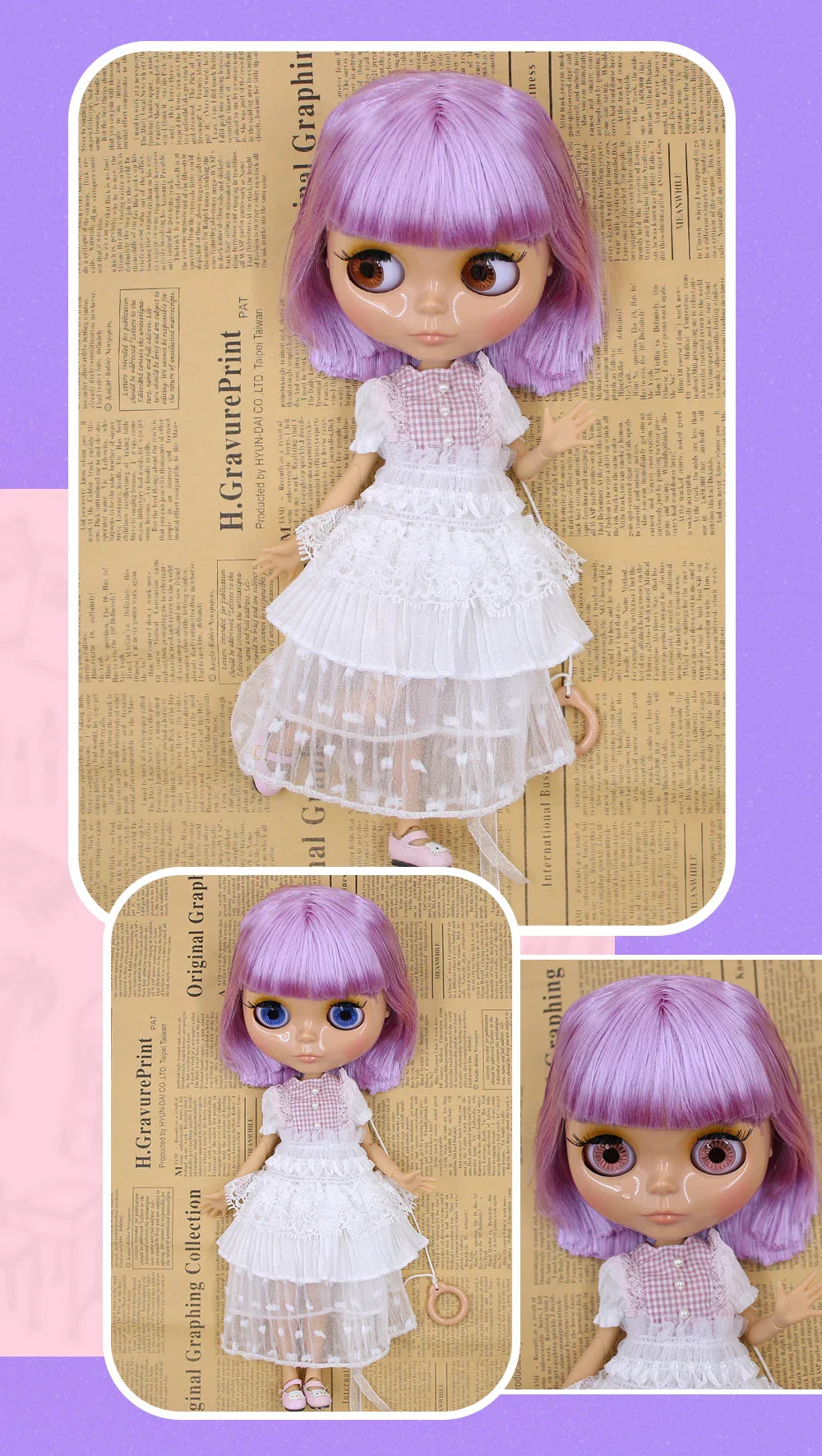 ICY DBS Blyth Doll – 1/6 Joint Body BJD Anime Doll, 30cm White Skin Matte Face Special Combo Toy