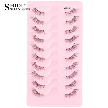 SHIDISHANGPIN 5/10 Pairs Cat Eye False Lashes – 3D Mink Half Lashes, Eyelash Extensions for Natural Makeup, Faux Cils Maquiagem