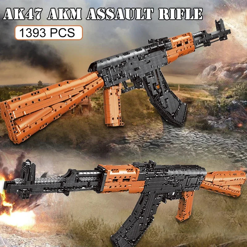AK47 & AWM Sniper Gun Building Block Set – Military MOC Model Toy for Boys Holiday Gift
