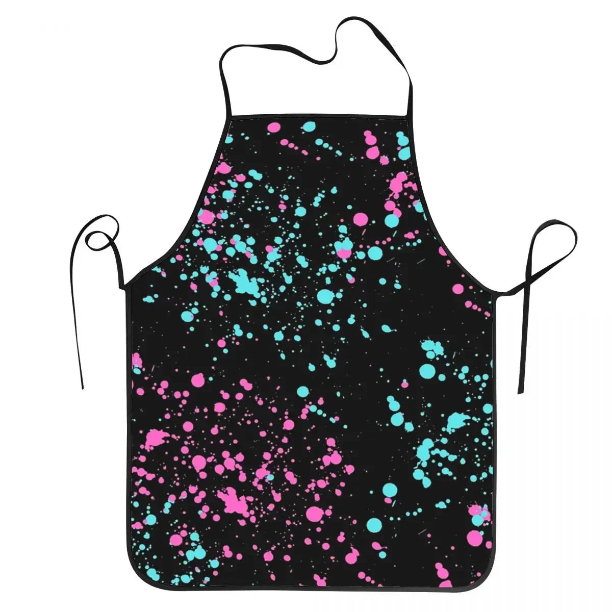 Funny Paint Splatter Bib Apron – Multicolor Kitchen Chef Artist Graffiti Cooking & Baking Tablier for Men & Women