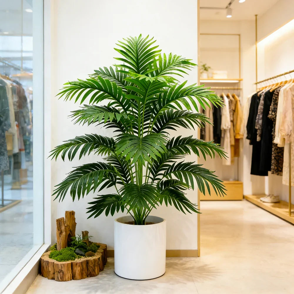 60-80cm Artificial Palm Tree - Faux Monstera & Maranta Leaves for Indoor Home Decor