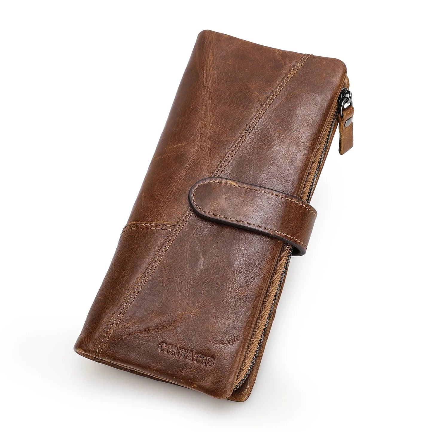 Women's Genuine Leather Long Wallet – Fashion Clutch with Coin Purse, Card Holder & Phone Pocket by Contact's