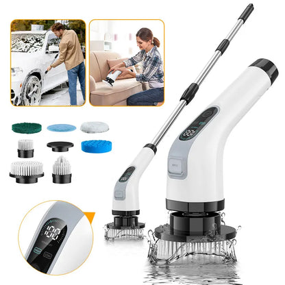 Cordless Electric Cleaning Brush – Multifunctional Handheld Spin Scrubber with 7 Attachments for Bathroom & Kitchen