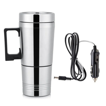 SEAMETAL 12V 24V 300ML Car Heating Cup - Stainless Steel Electric Kettle for Water, Coffee, Milk, Thermal Mug Winter Accessories