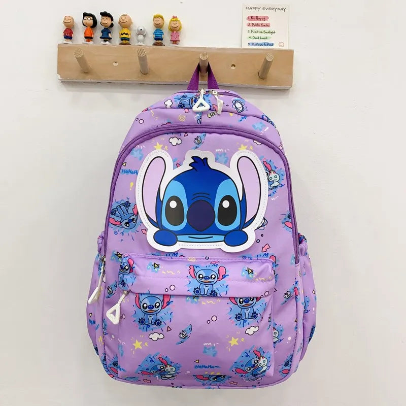 Stitch Print Student Backpack – Lightweight Daypack with Adjustable Straps for School & Daily Commute