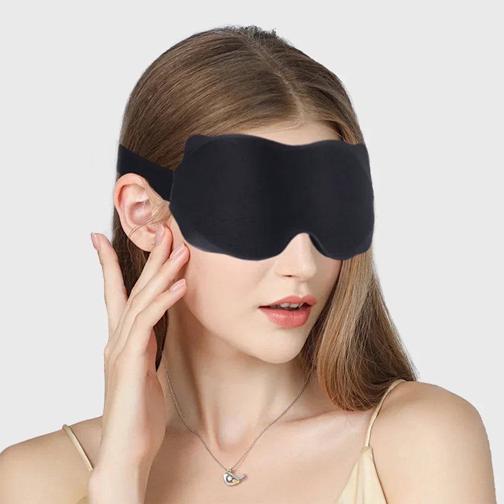 3D Padded Sleep Mask for Eyes — Soft Light-Blocking Eyepatch, Sleeping Aid & Eye Shade Blindfold