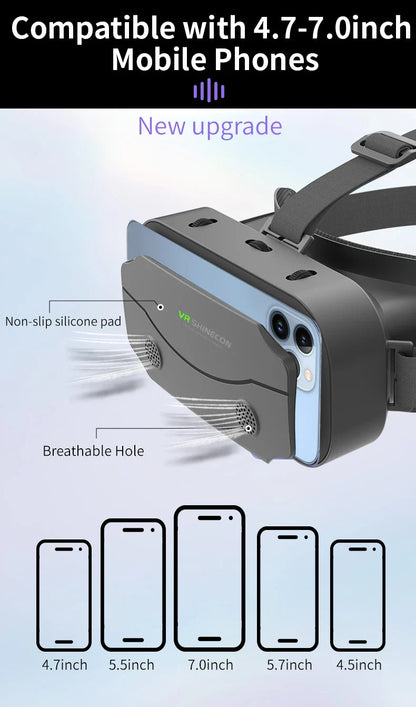 Shinecon 3D VR Headset – Virtual Reality Glasses with Helmet Lenses for Smartphones