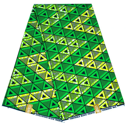 Ankara African Leaf Print Fabric - Real Wax Patchwork Sewing, Craft & DIY Textile Material