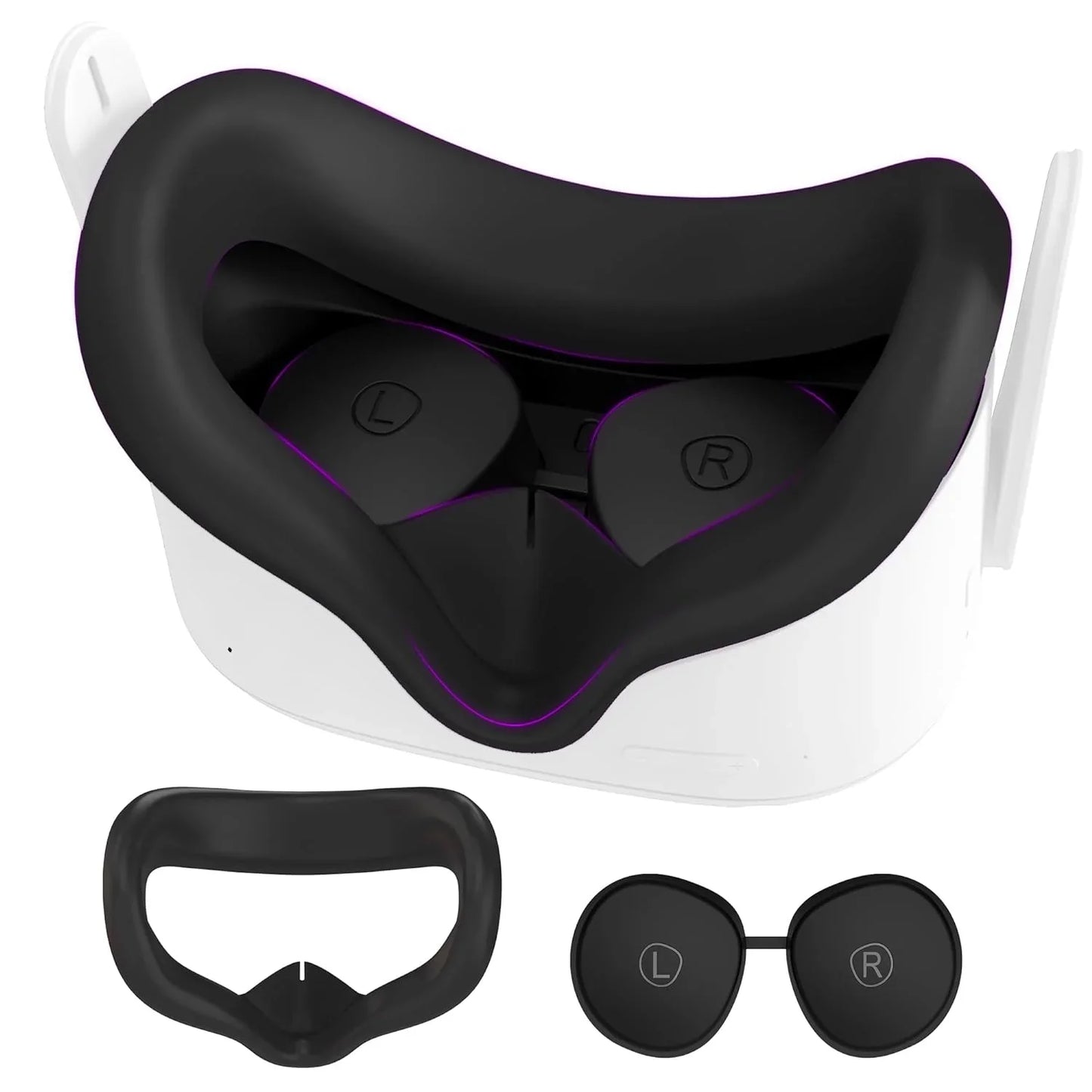 Face Pad Cover with Lens Protectors for Oculus Quest 2 – Washable Silicone VR Accessory for Meta Quest 2