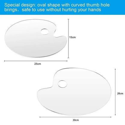 Acrylic Clear Paint Tray – High-Quality Transparent Oval Palette for Gouache & Pigment Painting Supplies
