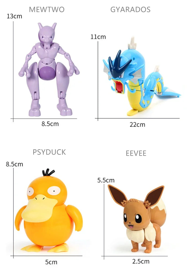 Pokemon Action Figures Set – Pikachu, Gengar, Dragonite, Snorlax & Pokeball Toys