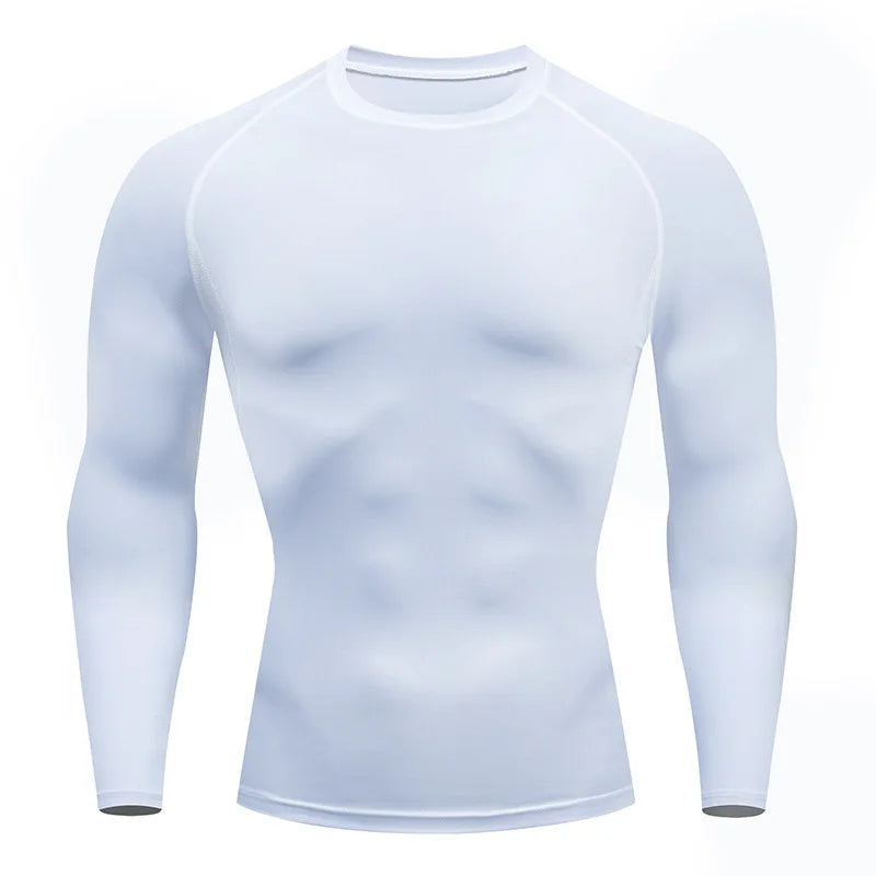 Men's Long Sleeve Workout T-Shirt - Spring Autumn Gym Running Sport, Fitness Sportswear Outdoor Tops, Men's Clothes