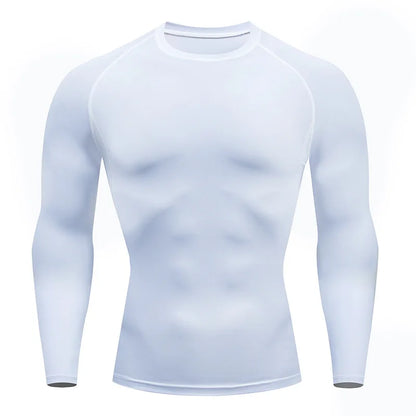 Men's Long Sleeve Workout T-Shirt - Spring Autumn Gym Running Sport, Fitness Sportswear Outdoor Tops, Men's Clothes