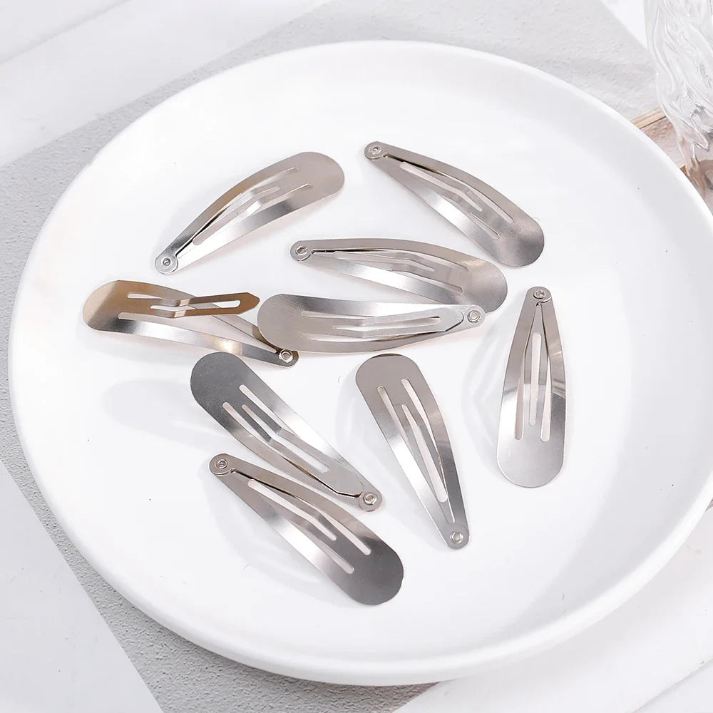 2/20PCS Silver Metal BB Hair Clips – Y2K Punk Drop-Shaped Hairpins for Girls DIY Hair Accessories & Jewelry Making