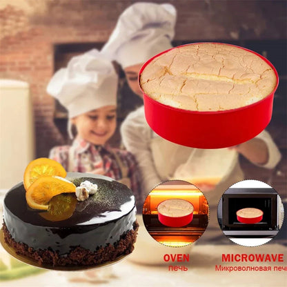 Silicone Cake Mold Tray Pans | Round Baking Mold | Nonstick Reusable Baking Tools | 4/6/8inch Kitchen Cake Pans