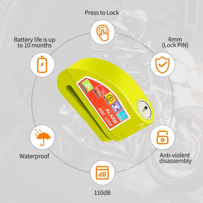 Aluminum Alloy Motorcycle/Bicycle Lock Alarm: Disc Padlock for Safety Protection - Anti-Theft Reminder Rope, Bag Accessory
