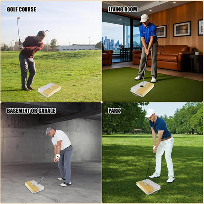 Golf Bunker Practice Mat – Dual Mode Sand Trap Trainer with Shallow & Deep Pit Simulation, Portable Golf Hitting Aid (15.5” x 11.6”)