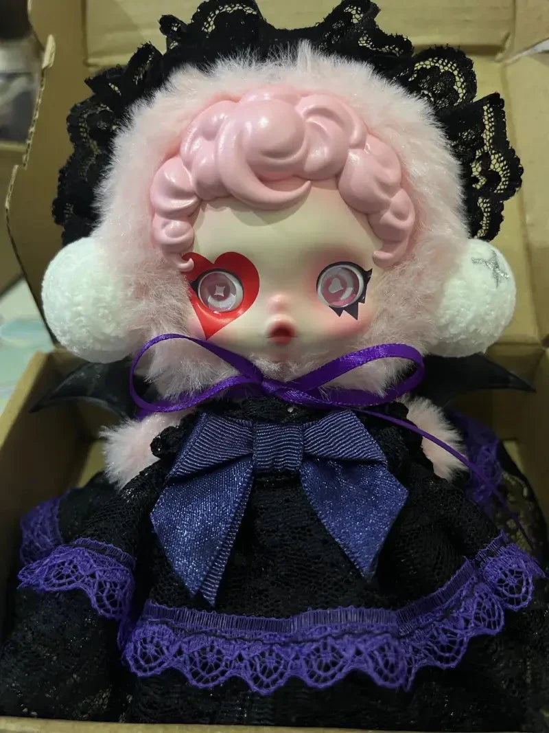 10cm Skullpanda Doll Clothes – Vintage Princess Dress Set with Headwear, Winter Symphony Series
