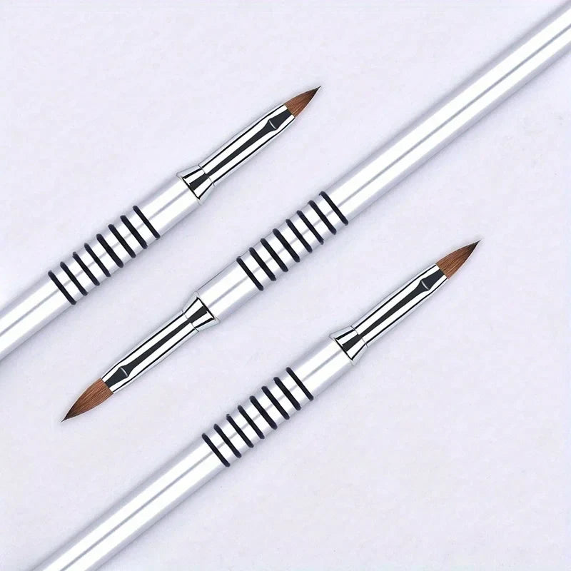 Silver Nail Art Brush – Metal Rod Crystal Nail Pen for 3D Sculpting & Light Therapy Manicure Design