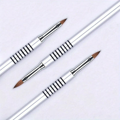 Silver Nail Art Brush – Metal Rod Crystal Nail Pen for 3D Sculpting & Light Therapy Manicure Design