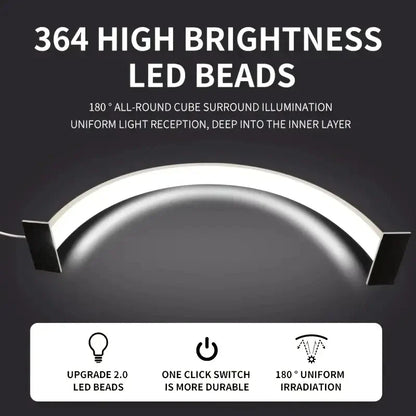 9New Moon Nail Work Lamp – Three-Color USB Beauty Desk Lamp for Nail Art & Eyelash, Black/White/Pink