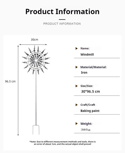 Creative 360-Degree Rotating Metal Windmill – Garden Lawn Yard Decoration & Ornament