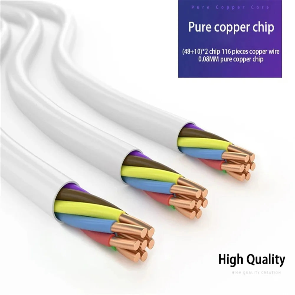 3-in-1 Retractable USB Data Cable – Fast Charging for iPhone, Type-C & Micro USB, Compatible with Android, Xiaomi, Huawei, Samsung