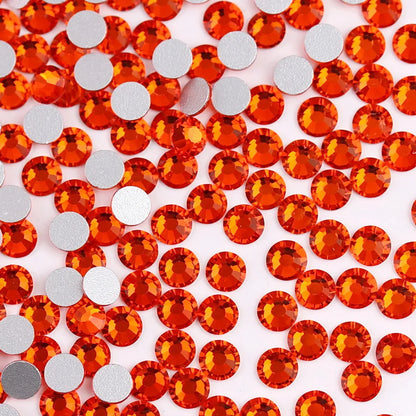 Glass Crystal Flatback Rhinestones Set SS6–SS30 – Non-Hotfix Round Glue-On Gems for Nail Art, DIY Crafts & Jewelry Decoration