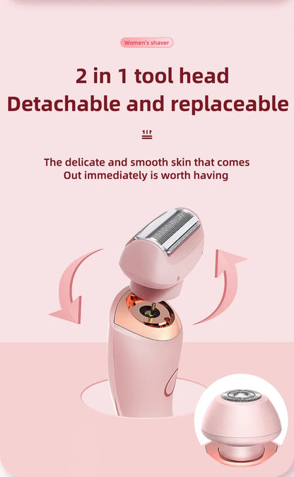 Painless Hair Removal Epilator - USB Rechargeable Trimmer for Women, Body, Face, Leg, Armpit, Bikini, and Pubic Shaver
