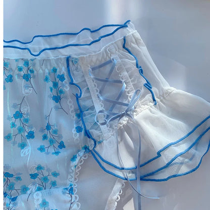Plus Size Lace Briefs - Sweet Bow Ruffle Kawaii Japanese Style Women's Underwear