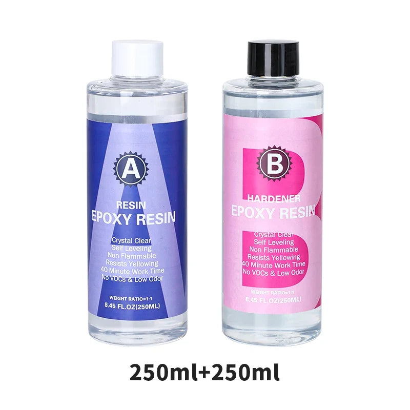 1:1 Crystal Clear Epoxy Resin Kit - High Gloss Bubble Free Art Resin for DIY Casting Coating & Jewelry Making