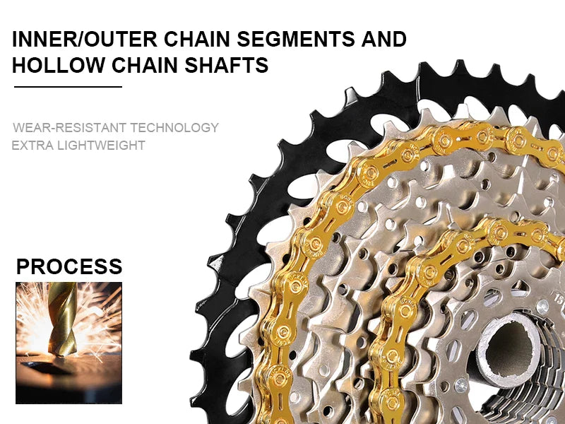 BUCKLOS MTB Bike Chain – 12 & 11 Speed Mountain & Road Bicycle Chain, Compatible with 8-12 Speed Cycling Parts