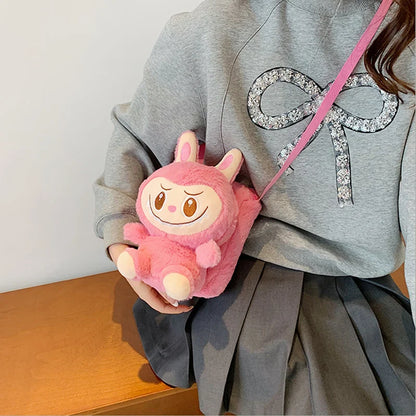 Fashion Cute Plush Doll Crossbody Bag — Multifunctional Phone Pouch & Toy, Versatile Birthday Gift for Girls
